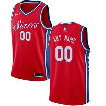 Women%27s Customized Philadelphia 76ers Swingman Red Nike Statement EditionJersey